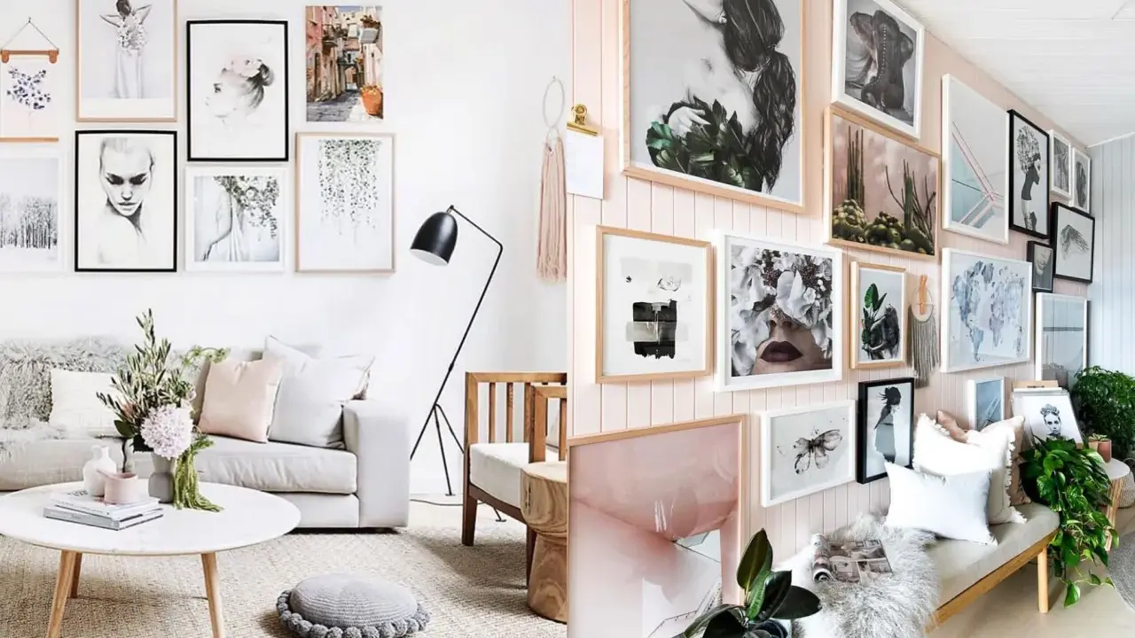 Moderne Bilder Wand Ideen mit Porträts, Naturmotiven und abstrakter Kunst. Eine Galerie-Wand, die inspiriert.