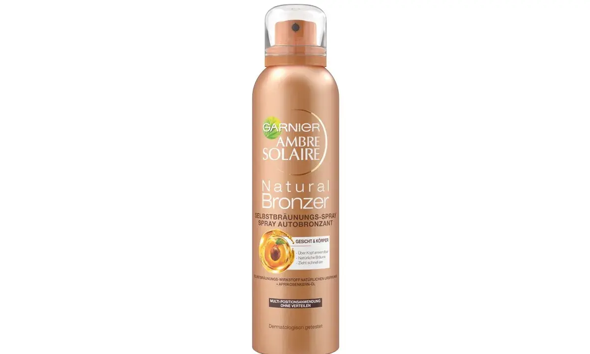 Garnier Ambre Solaire Natural Bronzer Spray: wie wird man schnell braun? Für Gesicht & Körper, zieht schnell ein.
