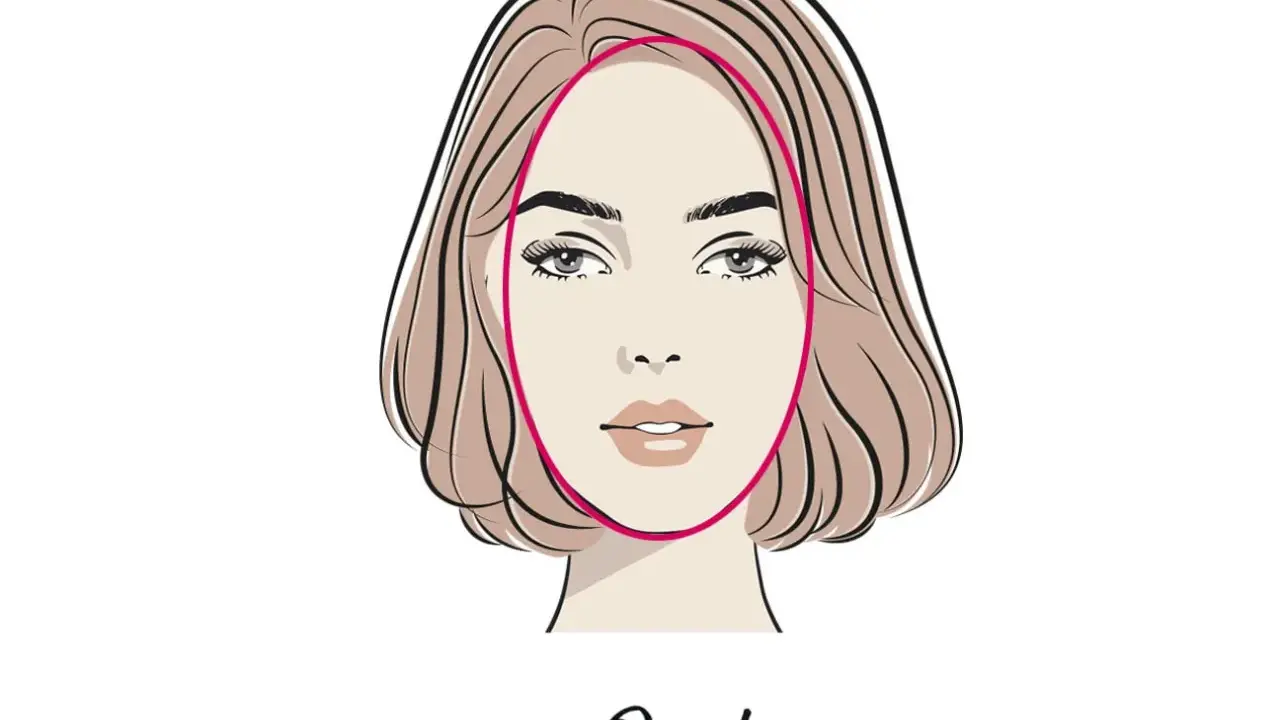 Illustration einer Frau mit einem Bob-Haarschnitt, der ein ovales Gesicht betont. Perfekt für ovale Gesichter!