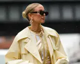 Chic low bun, perfect for managing frisuren fettige haare. Gold jewelry and sunglasses complete the stylish look.