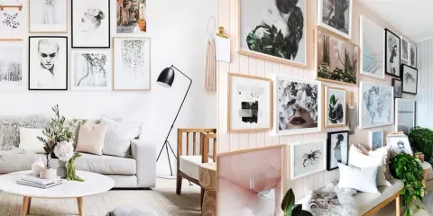 Moderne Bilder Wand Ideen mit Porträts, Naturmotiven und abstrakter Kunst. Eine Galerie-Wand, die inspiriert.