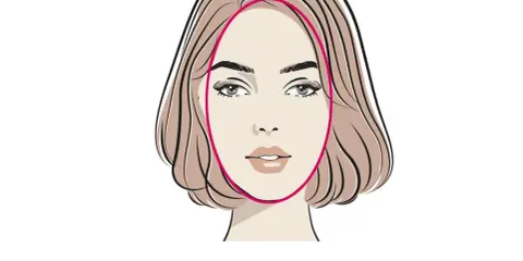 Illustration einer Frau mit einem Bob-Haarschnitt, der ein ovales Gesicht betont. Perfekt für ovale Gesichter!