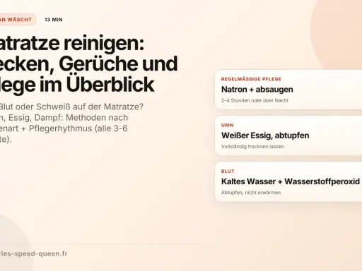 Anleitung zur Matratze reinigen: Flecken, Gerüche & Pflege. Tipps mit Natron, Essig, Dampf für Urin, Blut, Schweiß. Regelmäßige Pflege ist wichtig.