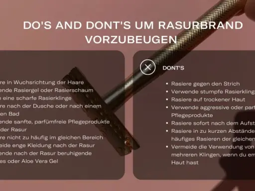 DO'S AND DON'T'S für eine glatte Rasur, z.B. bei der Intimrasur. Tipps für die richtige Rasurtechnik und Pflege.