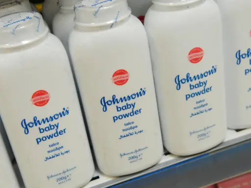 Mehrere Flaschen Johnson's Baby Puder stehen nebeneinander. Eine clevere Anwendung ist babypuder als trockenshampoo.